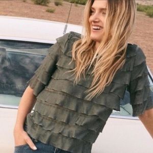Anthropologie Vanessa Virginia Ruffle Top Sz XL
